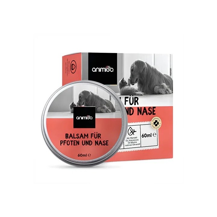 Nase &amp, Pfotenbalsam für Hund und Katze - 60ml Balsam - Spendet Feuchtigkeit &amp, beruhigt Pfoten und Nase - Mit Sheabutt