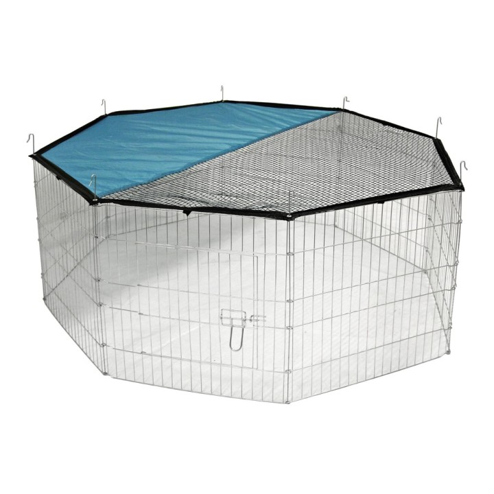 Kerbl Pet Freigehege 8eckig mit Sonnenschutz - 8 Elemente à B 57 x H 56 cm