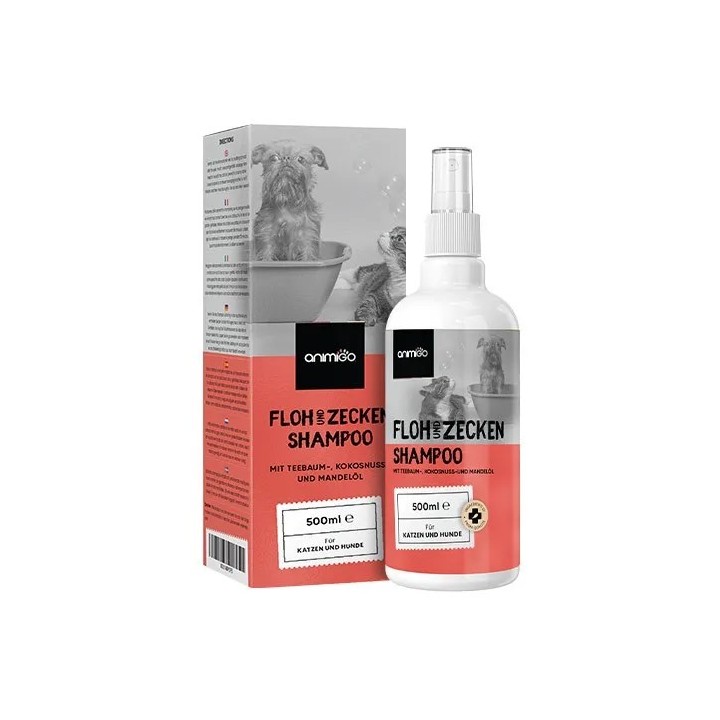 Zecken- und Flohshampoo - 500 ml - Vertreiben Sie Flöhe und Zecken bei Hunden und Katzen mit unserem Flohshampoo
