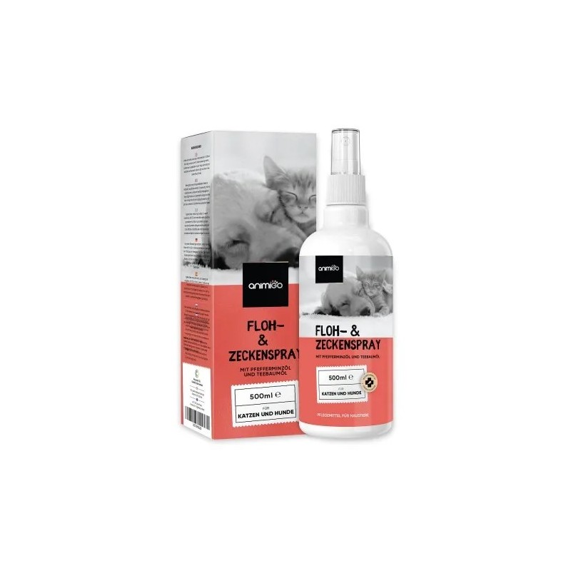 Zecken und Flohschutz - 500 ml Spray- Vertreiben Sie Flöhe und Zecken bei Hunden und Katzen mit unserem Spray