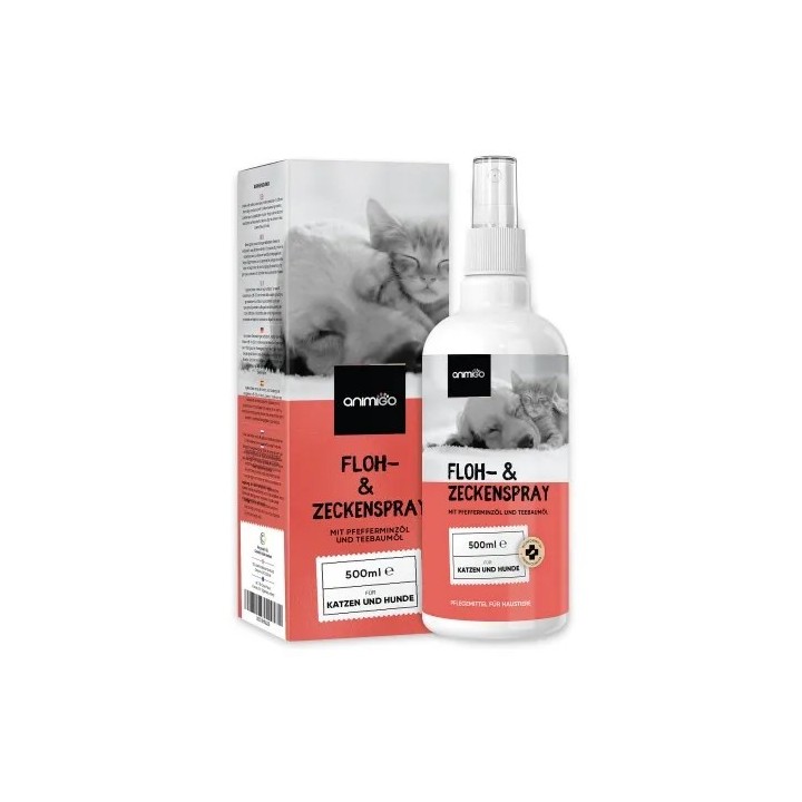 Zecken und Flohschutz - 500 ml Spray- Vertreiben Sie Flöhe und Zecken bei Hunden und Katzen mit unserem Spray
