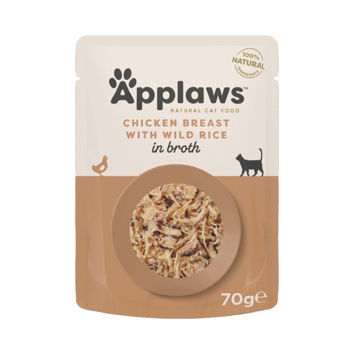 Applaws Pouch mit Brühe 12 x 70 g - Huhn mit Wildreis