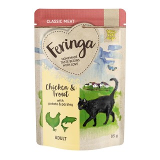 Feringa Classic Meat Menü Pouch 12 x 85 g - Forelle & Huhn mit Kartoffel