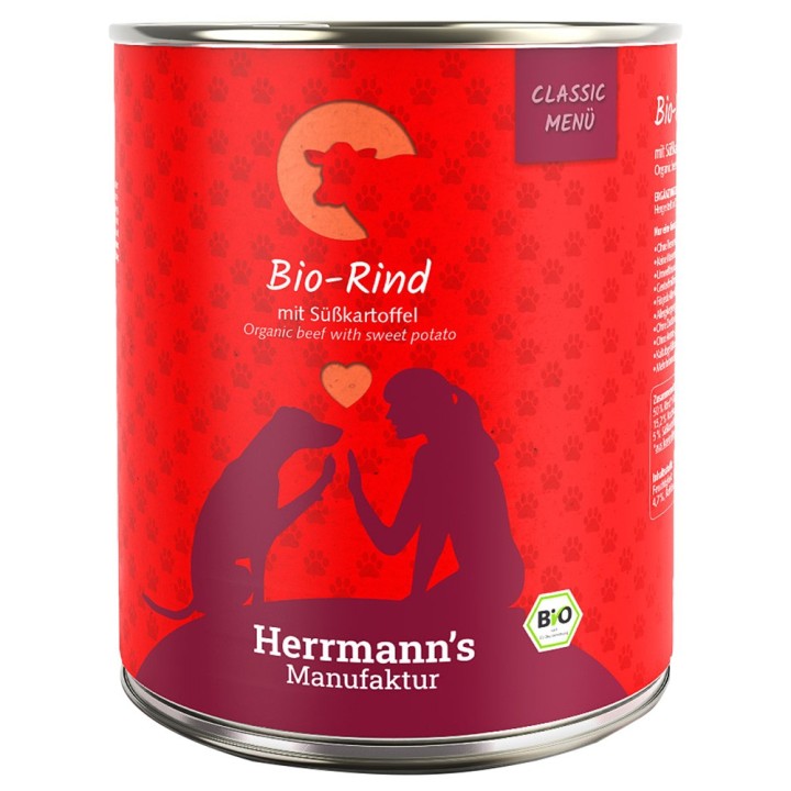 Herrmann's Classic Bio-Menü 6 x 800 g - Bio-Rind mit Bio-Süßkartoffeln