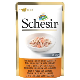 Schesir Jelly Pouch 6 x 85 g - Thunfisch mit Huhn und Garnele