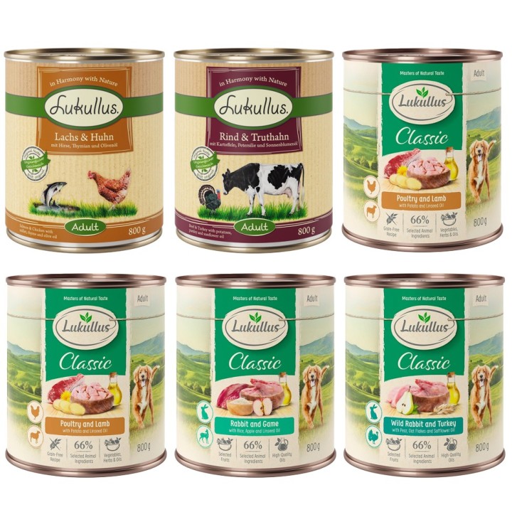 Probiermix Lukullus Naturkost Adult - 6 x 800 g (5 Sorten)