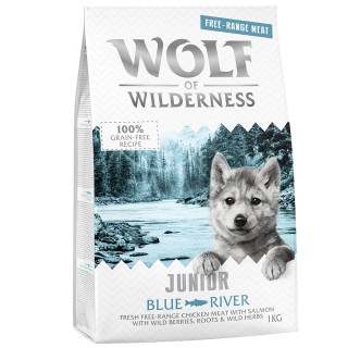 Wolf of Wilderness Junior "Blue River" - Freilandhuhn & Lachs - Sparpaket: 5 x 1 kg