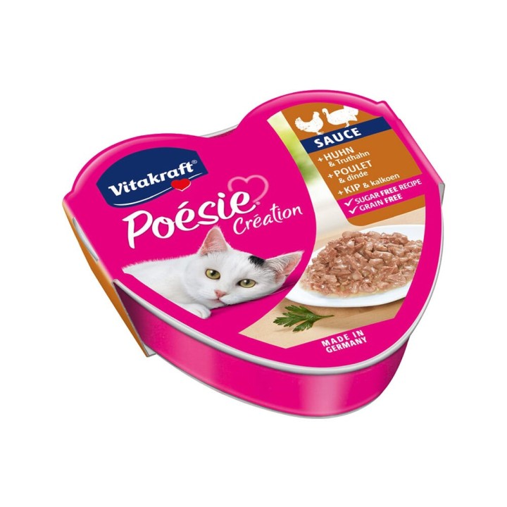 Vitakraft Poésie - Schälchen - Huhn & Pute in Sauce - 15 x 85 g