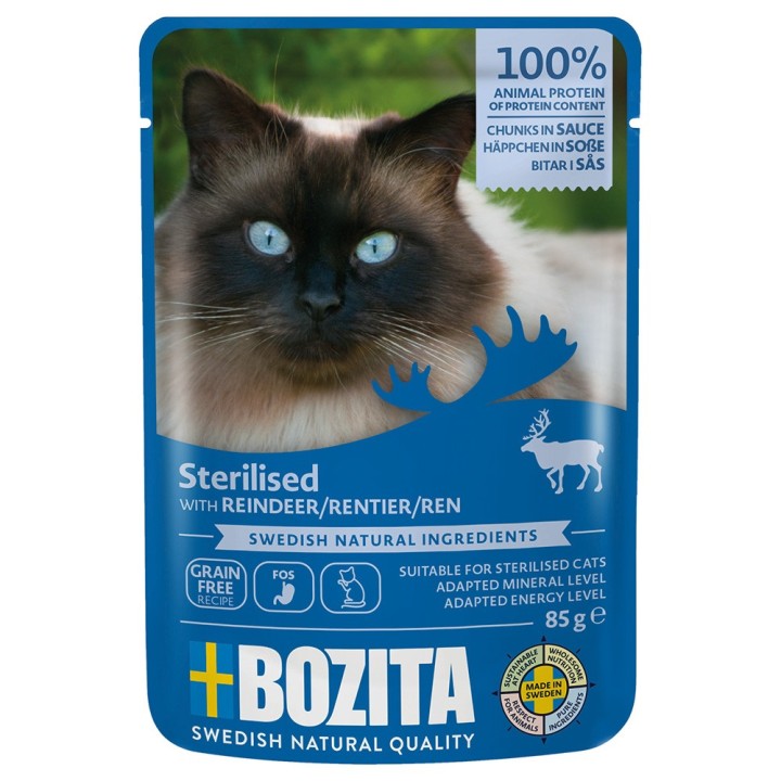 Bozita Häppchen in Soße Sterilised 12 x 85 g - Rentier