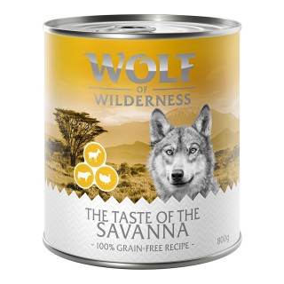 Wolf of Wilderness Adult - "The Taste Of" 6 x 800 g  - The Savanna - Pute, Rind, ZIEGE