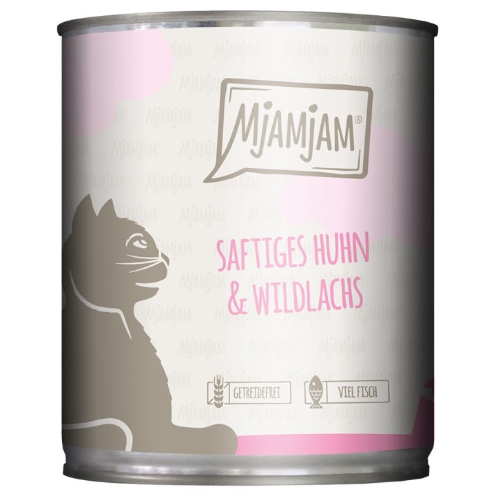 Sparpaket MjAMjAM 24 x 800 g - saftiges Huhn und Wildlachs