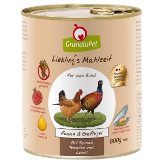 GranataPet Liebling's Mahlzeit 6 x 800 g - Fasan & Geflügel