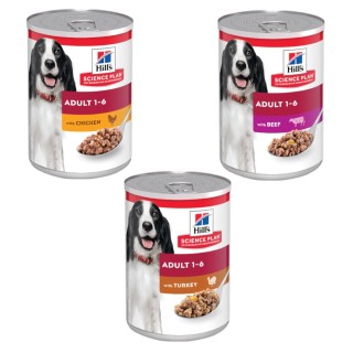 Hill's Science Plan Adult  - Huhn, Truthahn, Rind (12 x 370 g)