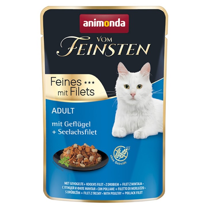 Sparpaket animonda Vom Feinsten Adult 36 x 85 g - mit Geflügel & Seelachsfilet