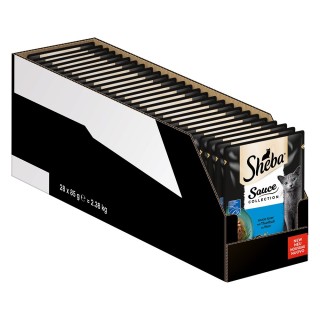 Megapack Sheba Varietäten Frischebeutel 28 x 85 g - Sauce Lover mit Thunfisch