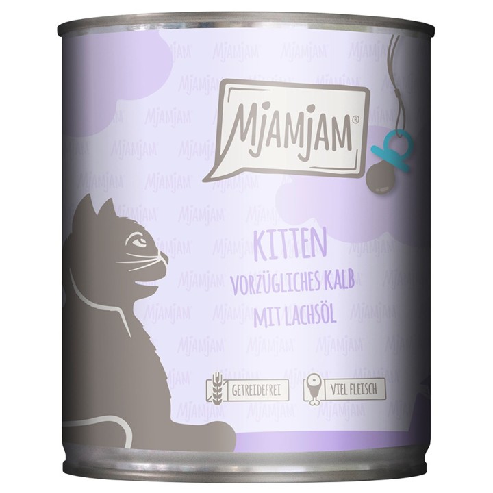 MjAMjAM Kitten 6 x 800 g - vorzügliches Kalb mit Lachsöl
