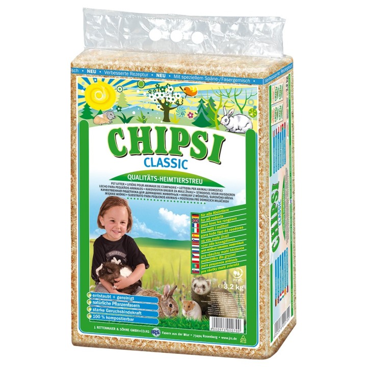 Chipsi Classic Heimtierstreu - 3,2 kg (ca. 60 Liter)