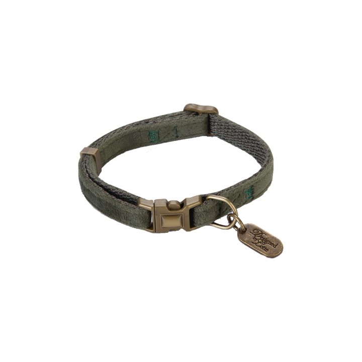 Designed by Lotte Katzenhalsband Velura – Grün – 30 x 1 x 0,2 cm