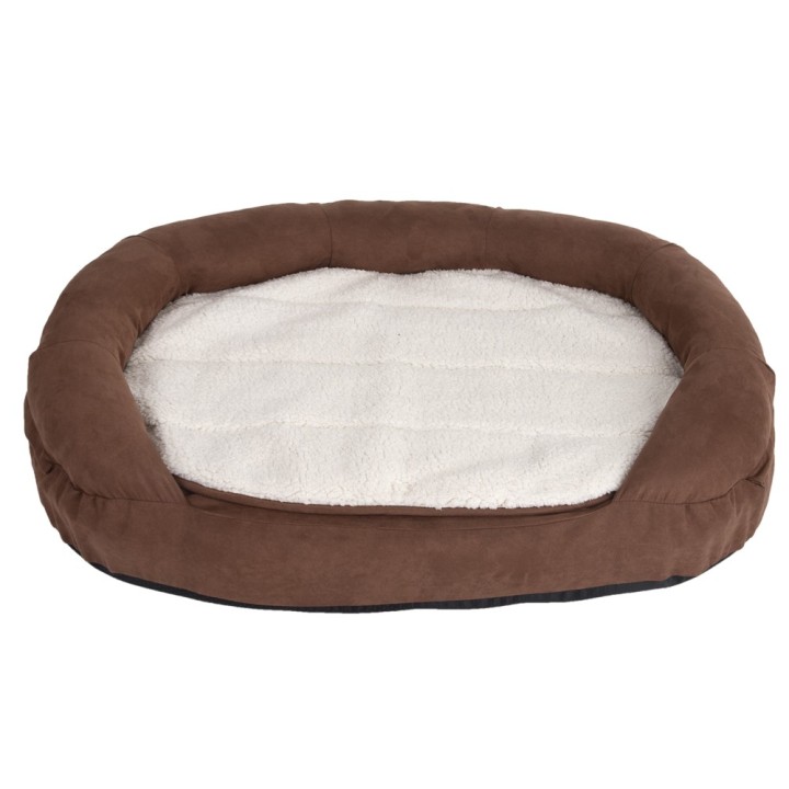 Hundebett Memory oval, braun - L 117 x B 72 x H 24 cm