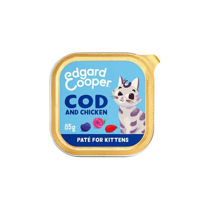 Edgard & Cooper Kitten - MSC Kabeljau und Huhn - Pastete - 16 x 85 g