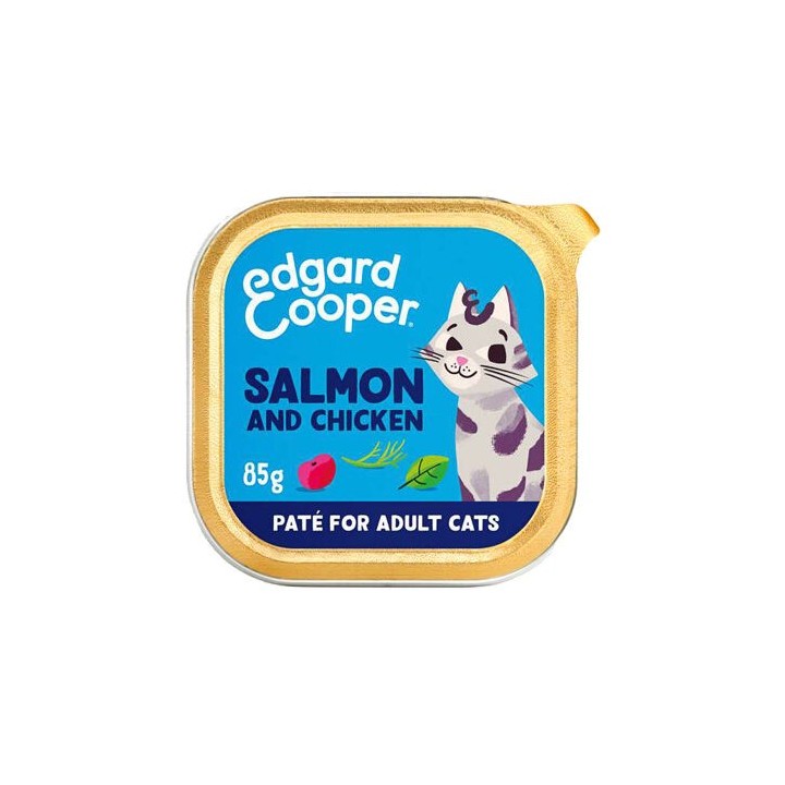 Edgard & Cooper Erwachsene Katze - MSC - Lachs und Freilandhuhn - 16 x 85 g