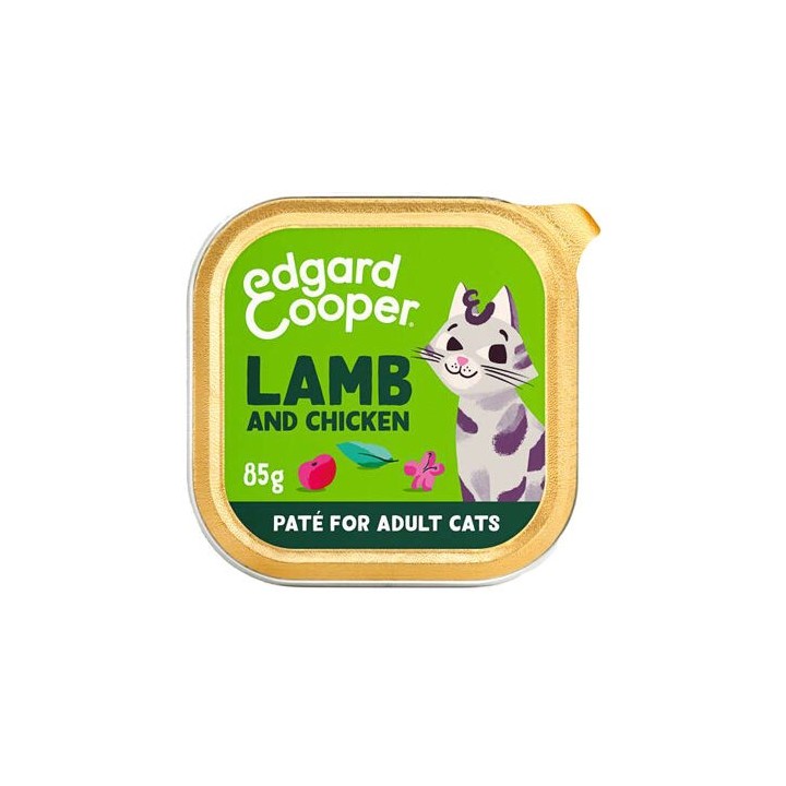 Edgard & Cooper Erwachsene Katze - Lamm und Freilandhuhn - 16 x 85 g