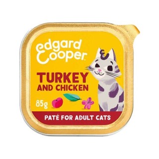 Edgard & Cooper Erwachsene Katze - Truthahn und Huhn - Pastete - 16 x 85 g