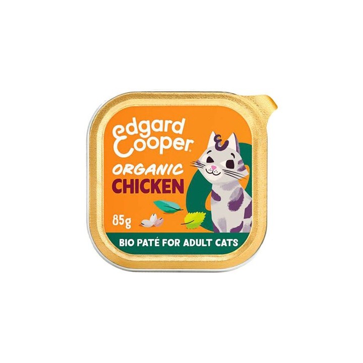 Edgard & Cooper Erwachsene Katze - Bio-Huhn - Pastete - 16 x 85 g