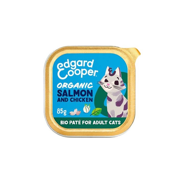 Edgard & Cooper Erwachsene Katze - Bio - Lachs und Huhn - 16 x 85 g