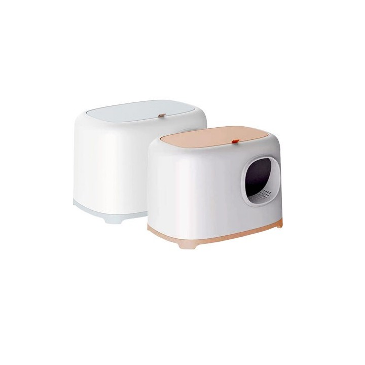 Petlux Clean Katzentoilette mit Deckel – Grau – L – 58 x 38 x 38 cm