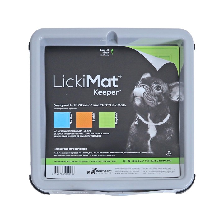 LickiMat Keeper – Grau – 25,3 x 25,3 x 5,5 cm