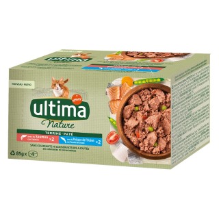 Ultima Nature Paté Katze 40 x 85 g - Lachs & Meeresfisch