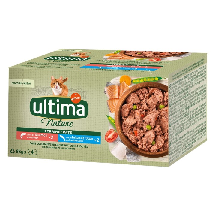Ultima Nature Paté Katze 40 x 85 g - Lachs & Meeresfisch