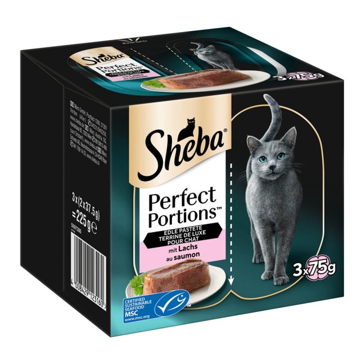 Sheba Perfect Portions 96 x 37,5 g - Pastete mit Lachs