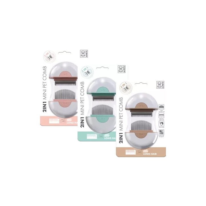 M-Pets 2-in-1-Minikamm für langes Haar - Rosa - 9
 x 9 x 3 cm