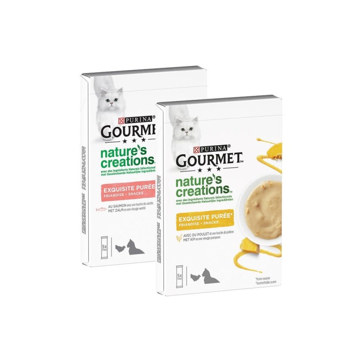 Purina Gourmet Nature's Creations Exquisites Püree - Huhn/Kürbis - 5x10g