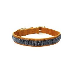 Plakkies Hunde-Lederhalsband [Starry Night - 42 - 50 cm]