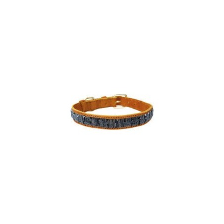 Plakkies Hunde-Lederhalsband [Starry Night - 42 - 50 cm]