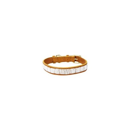 Plakkies Hunde-Lederhalsband [Coconut - 35 - 43 cm]