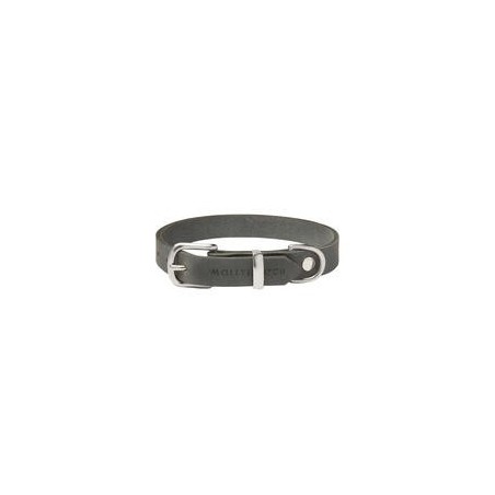 Molly &amp, Stitch Butter Leder Hundehalsband [Zeitlos Grau/Silber - M: 32 - 38 cm x  20 mm]