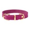 Molly &amp, Stitch Butter Leder Hundehalsband [Flamingo/Gold - M: 32 - 38 cm x  20 mm]