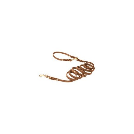 Molly &amp, Stitch Butter 3x verstellbare Leder Hundeleine [Sahara Cognac/Gold - 2 m x 16 mm]