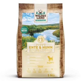 Wildes Land | Ente & Huhn mit Kartoffel | Classic Puppy | 4 x 1 kg