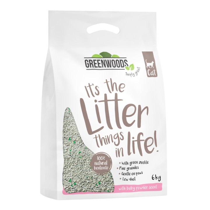 Greenwoods klumpende Katzenstreu aus Naturton - 6 kg