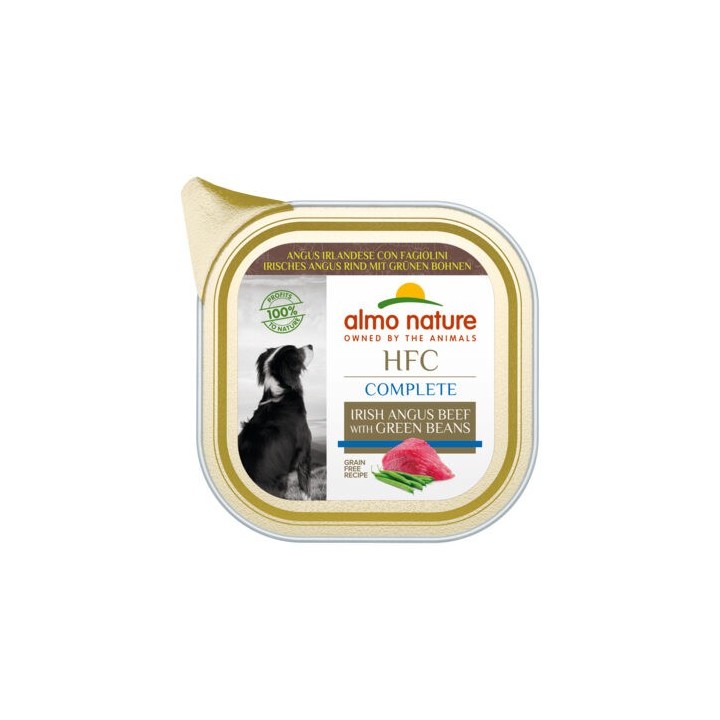 Almo Nature HFC Hundefutter - Wanne - Angus-Rind und Bohnen - 17 x 85 g