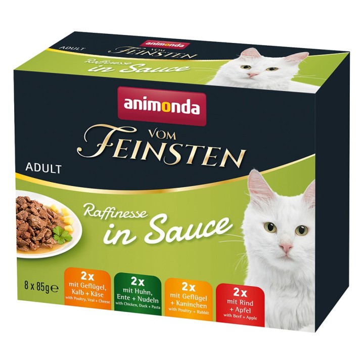 animonda vom Feinsten Adult Raffinesse in Sauce Adult Mixpaket - 8 x 85 g