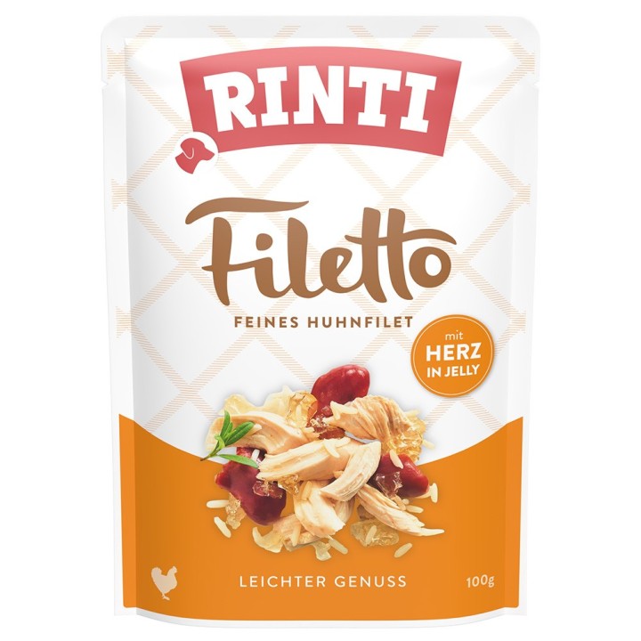 RINTI Filetto Pouch in Jelly 24 x 100 g - Huhn mit Herz