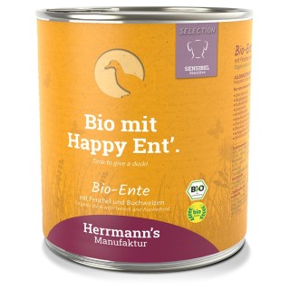 Herrmann´s Bio-Menü Sensitive 6 x 800 g - Bio-Ente mit Bio-Fenchel und Bio-Buchweizen