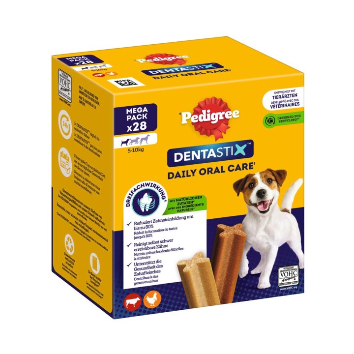 Pedigree Dentastix Hund: Zahnpflege Snacks für kleine Hunde (5-10 kg) - Multipack (28 Stück)