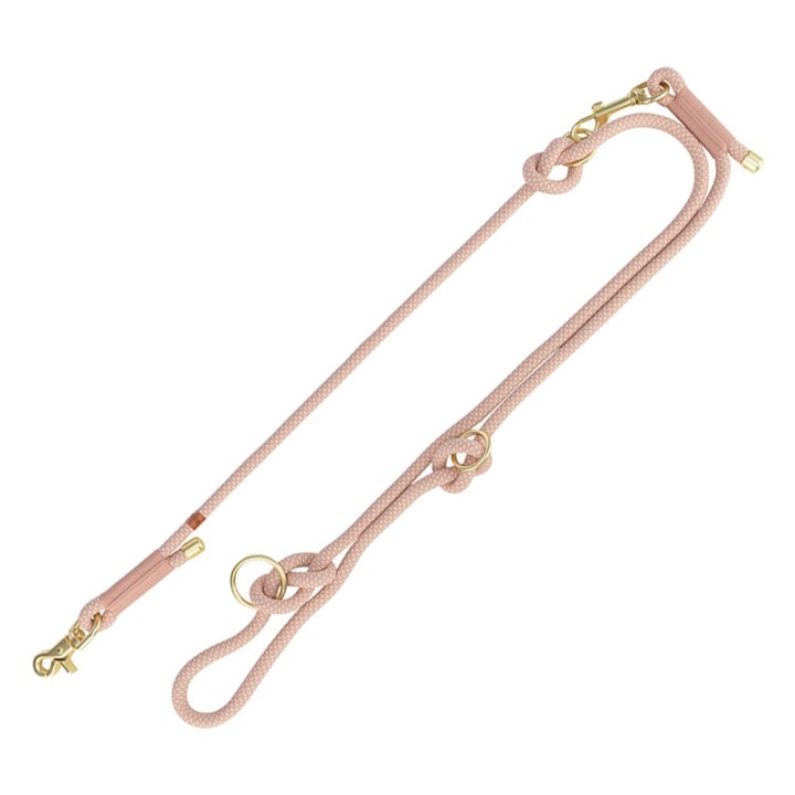 TRIXIE Soft Rope Verlängerungsleine - S–XL: 2,00 m/ø 10 mm, rosa/hellrosa